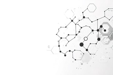 Fototapeta premium White background with light blue hexagons and connections vector design for technology or medical business presentation