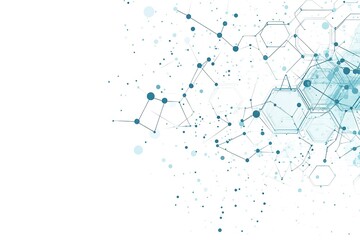 Fototapeta premium White background with light blue hexagons and connections vector design for technology or medical business presentation