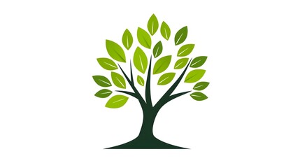 Minimalist Tree Icon Symbolizing Nature and Sustainability on White Background