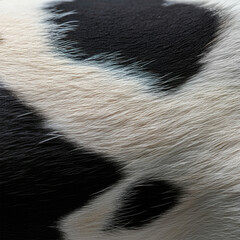 Black & White Cow Fur Texture, Animal Hide Pelt Skin Graphic, Nature Hair Pattern