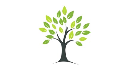 Minimalist Tree Icon Symbolizing Nature and Sustainability on White