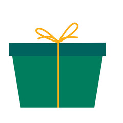 Christmas or New Year Family Party Gift Box Icon Isolated on White