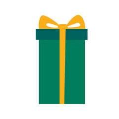 Christmas or New Year Family Party Gift Box Icon Isolated on White