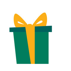 Christmas or New Year Family Party Gift Box Icon Isolated on White