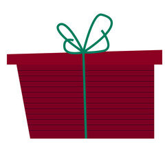 Christmas or New Year Family Party Gift Box Icon Isolated on White