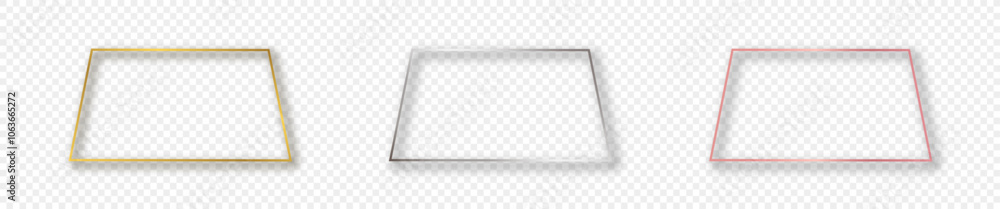 Poster set of three trapezoid shape frames