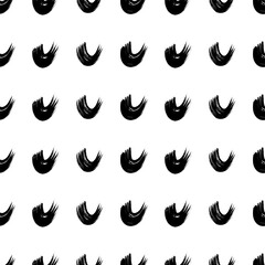 Seamless pattern with black wavy grunge brush strokes