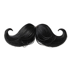 full black mustache on transparent background
