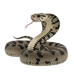 Naklejka premium snake with its head raised in a defensive posture on transparent background
