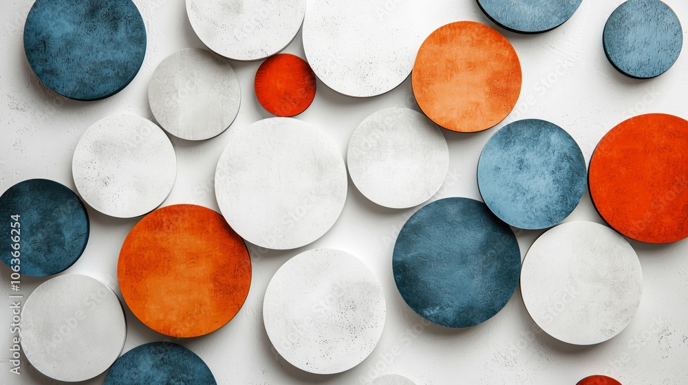 Poster abstract circle patterns in muted colors