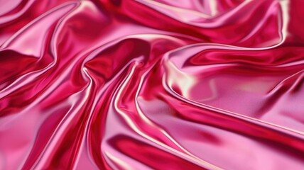 Obraz premium A close-up view of smooth, shiny red fabric, showcasing elegant folds and a luxurious texture that highlights its rich color.