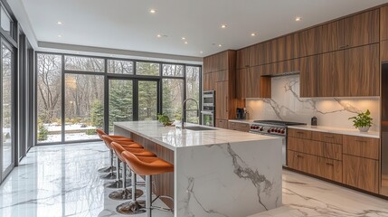 Obraz premium modern elegant kitchen showcasing clean lines and stylish design blending functionality with aesthetics perfect for contemporary living and culinary creativity
