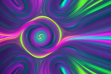 Obraz premium Vibrant Neon Swirls: Electric Colors in Motion