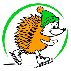 hedgehog with a snowboard