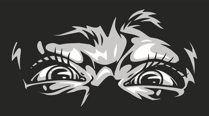 Character shocked expression in BW