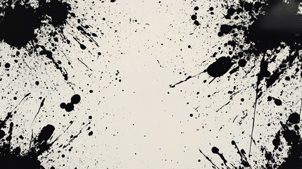 Obraz premium Black ink splatter on white background with space for text