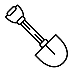 shovel  icon, outline vector illustration