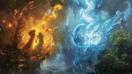 In a mythical world four great guardians protect the elements of nature with their powerful magic ensuring balance and harmony in the natural world.