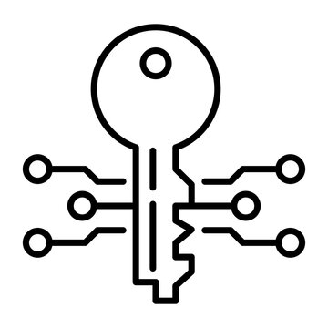 recommend clip art:  electronic key  icon, outline vector illustration