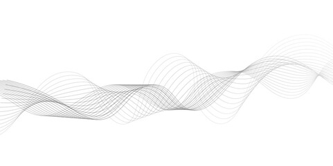 Abstract wave blend lines on transparent background. Design for banner, wallpaper, background and many more. Undulate Grey Wave Swirl, frequency sound wave, twisted curve lines with blend effect.	
