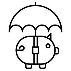 Money protection  icon, outline vector illustration