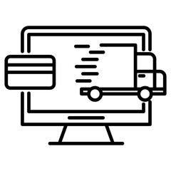 Online payment  icon, outline vector illustration