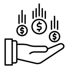  Money flow icon, outline vector illustration