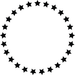 Stars in circle. stars circle pattern stencil. Clipart image isolated on white background. infographics, chart, presentation, app, Simple logo vector illustration