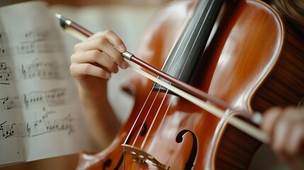 A Young Person Learning to Play an Instrument