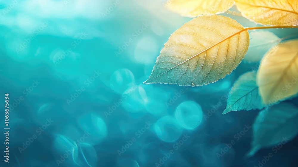 Poster macro view of layered leaves with natural patterns