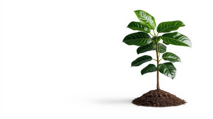 New Growth: A vibrant young plant emerges from a small mound of soil, symbolizing new beginnings, growth, and the potential for a thriving future.