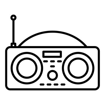 recommend clip art: Radio  icon, outline vector illustration
