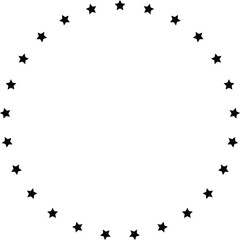 Stars in circle. stars circle pattern stencil. Clipart image isolated on white background. infographics, chart, presentation, app, Simple logo vector illustration