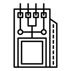  Module icon, outline vector illustration