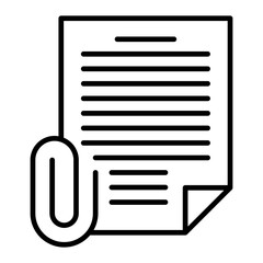 Attachment  icon, outline vector illustration