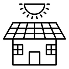  Eco house icon, outline vector illustration