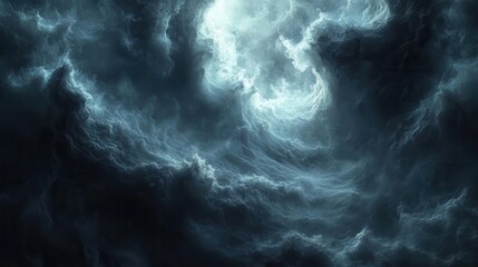 Fototapeta premium mysterious gray smoke swirling against a dark night sky creating an eerie and haunting background perfect for horror themes or dramatic storytelling