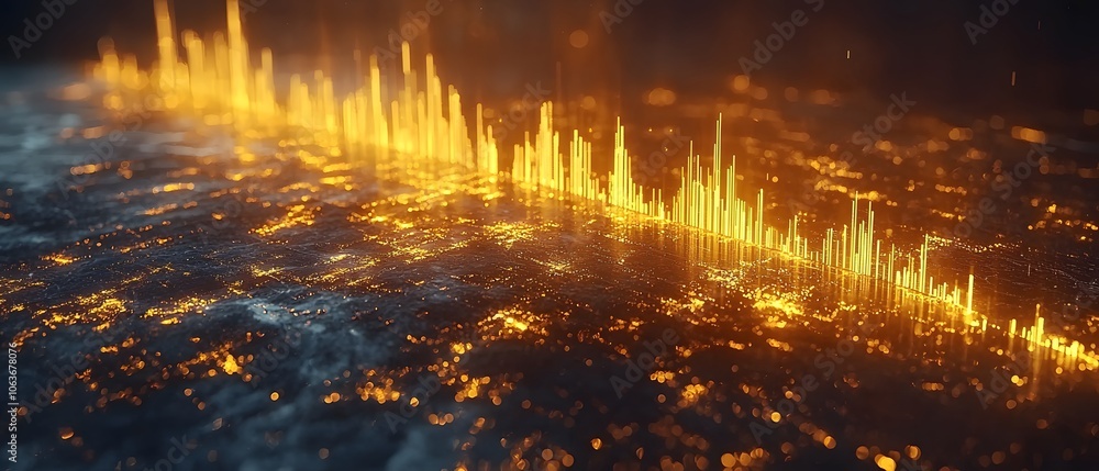 Aufkleber Abstract Visualization of Growth and Data Progression