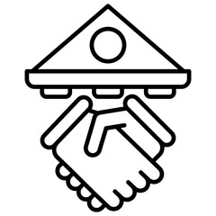 loan icon, outline vector illustration