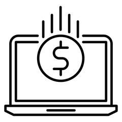 Money flow icon, outline vector illustration