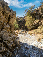 Pathway at Imbros Gorge, Crete Island, Greece