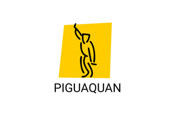 Piguaquan (chop-hanging fist) sport vector line icon. sportsman, fighting stance. sport pictogram illustration.