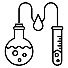 Chemical analysis icon, outline vector illustration