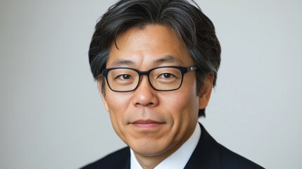 フォーマルなスーツと眼鏡をかけた成熟したビジネスマンのプロフェッショナルなポートレート