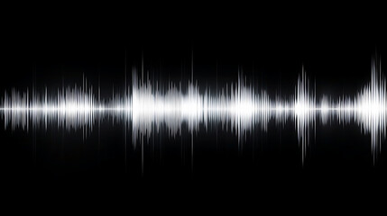 White music audiograph waveform sound wave on black background. created with Generative AI technology