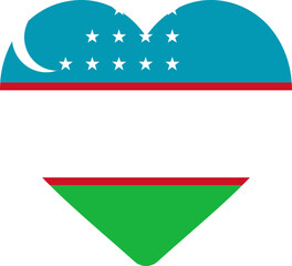 Heart Icon on Uzbekistan Flag