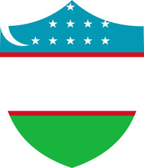 Fototapeta premium Shield Icon of Uzbekistan Flag