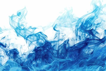 Blue Fire on a White Background