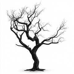 Black and White Artistic Tree Silhouette