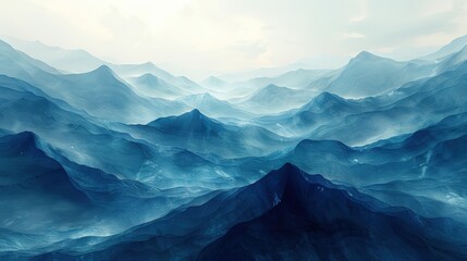 Fototapeta premium Blue mountains, hazy, and distant.